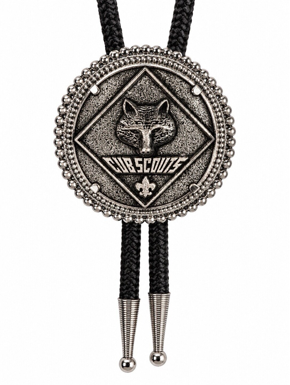 Vintage 1973 BOY SCOUTS OF AMERICA Cub Scouts Bolo Tie Pewter Wolf